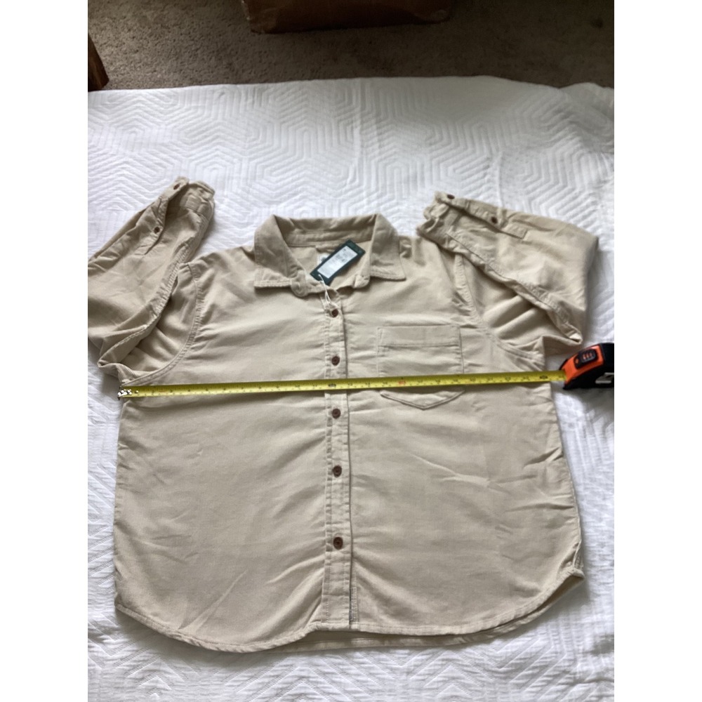Alpine Design Womens Corduroy Shirt Jacket Morning Haze Organic Cotton L - Picture 8 of 9